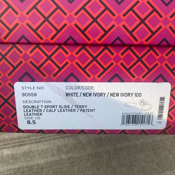 Tory Burch ivory double sport slide  Sz.8.5 NIB - Picture 6 of 6
